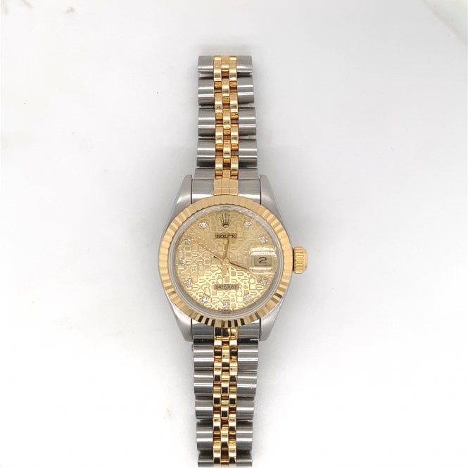 Pre-Owned Rolex Watches Pre-Owned Datejust Lady - Bi Metal Champagne Jubilee Diamond Dial - 69173 - 1993