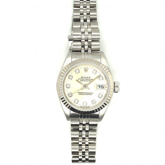 Pre-Owned Rolex Watches Pre-Owned Datejust Lady - Silver Diamond Dial - 79174 - 2000