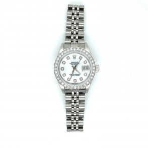 Pre-Owned Datejust Lady - White MOP Dial Customised Diamond Set Ladies Watch - 69174 - 1991