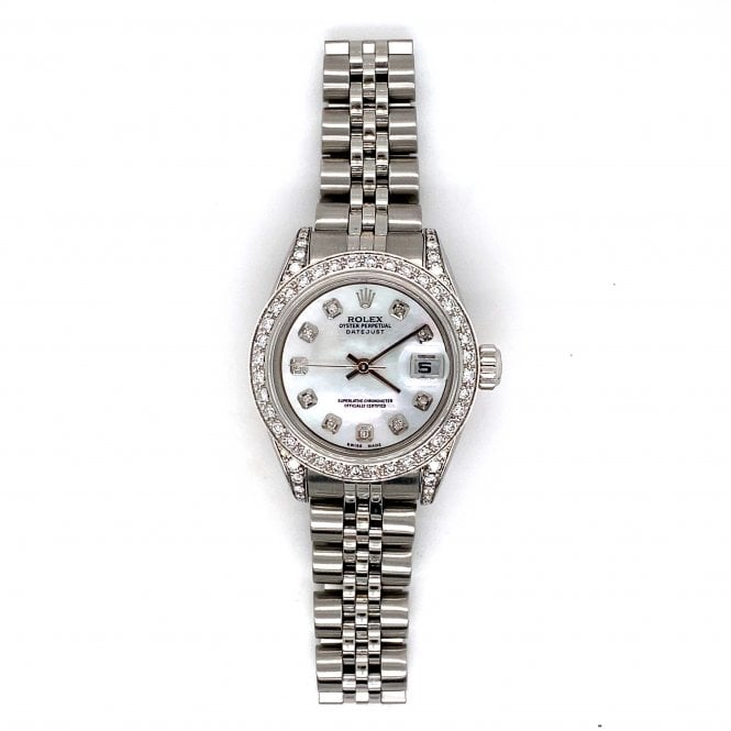 Pre-Owned Rolex Watches Pre-Owned Ladies Rolex Datejust - Customised MOP Dial Diamond Set Watch - 79240 - 2002