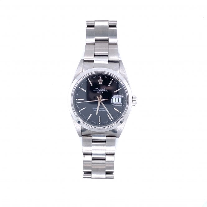 Pre-Owned Rolex Watches Pre-Owned Mens Date - Black Baton Dial - 15200 - 2002