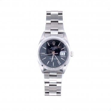 Pre-Owned Mens Date - Black Baton Dial - 15200 - 2002