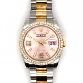 Pre-Owned Mens Rolex Datejust 36 - Pink Jubilee Wave Diamond Dial Watch - 116203 - 2007