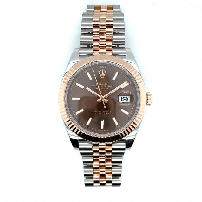 Pre-Owned Rolex Watches Pre-Owned Mens Rolex Datejust 41 - Chocolate Baton Dial - 126331 - 2019