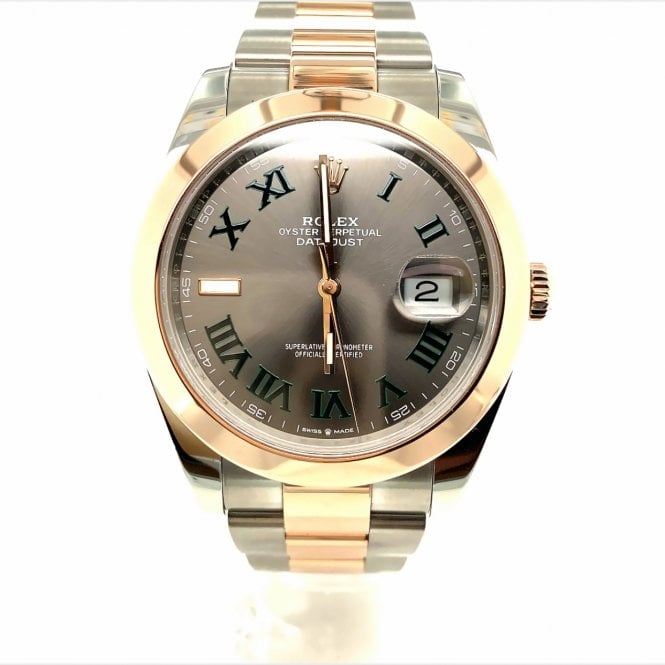 Pre-Owned Rolex Watches Pre-Owned Mens Rolex Datejust 41 'Wimbledon' - Grey Roman Numeral Dial - 126301 - 2020