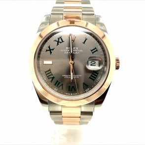 Pre-owned Mens Rolex Datejust 41 'Wimbledon' - Grey Roman Numeral Dial - 126301-2020.