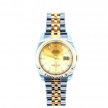Pre-Owned Mens Rolex Datejust - Bi-Metal Champagne Dial Watch - 116233 - 2015