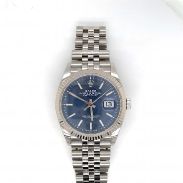 Pre-Owned Mens Rolex Datejust - Blue Baton Dial Watch - 126234 - 2020
