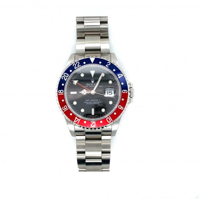 Pre-Owned Rolex Watches Pre-Owned Mens Rolex GMT Master II 'Pepsi' - Stick Dial - 16710 - 2005