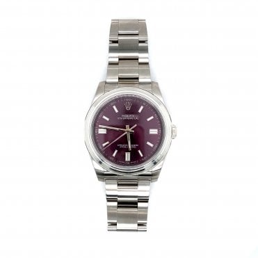 Pre-Owned Mens Rolex Oyster Perpetual - Red Grape Non Date Dial Watch - 116000 - 2014/15