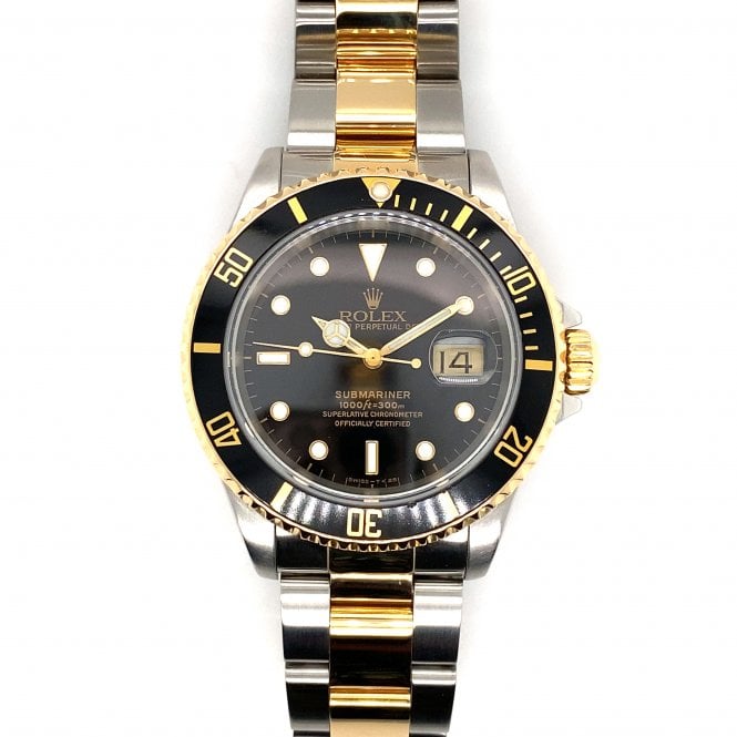 Pre-Owned Rolex Watches Pre-Owned Men's Rolex Submariner - Bi-metal Date Watch- 16613 - 1996