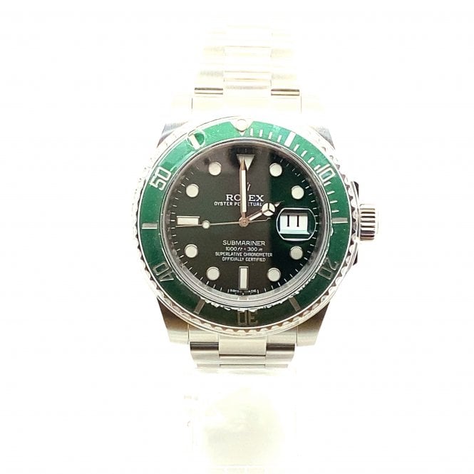 Pre-Owned Rolex Watches Pre-Owned Mens Rolex Submariner 'Hulk' - Green Date Dial Watch - 116610LV - 2014