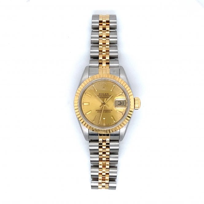 Pre-Owned Rolex Watches Pre-Owned Rolex Datejust Lady - Champagne Baton Dial - 69173 - 1986