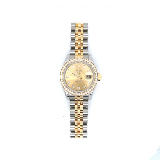 Pre-Owned Rolex Watches Pre-Owned Rolex Datejust Lady - Champagne Diamond Dial & Bezel - 179383 - 2014
