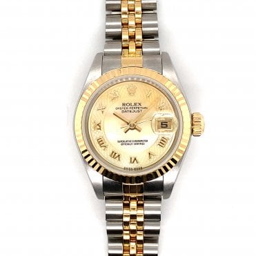 Pre-Owned Rolex Datejust Lady - MOP Roman Numeral Decorated Dial Watch - 79173 - 2002