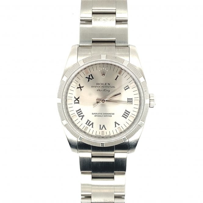Pre-Owned Rolex Watches Pre-Owned Unisex Rolex Air-King - Silver Baton Dial Watch - 114210 - 2006/07