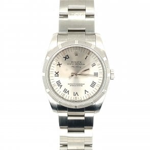 Pre-owned Rolex Air-King - Silver Baton Dial Unisex Watch - 114210 - 2006/07