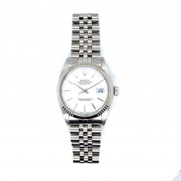 Pre Owned Vintage Date Just 36 - White Baton Dial - 1601 - 1963 - Immaculate Condition