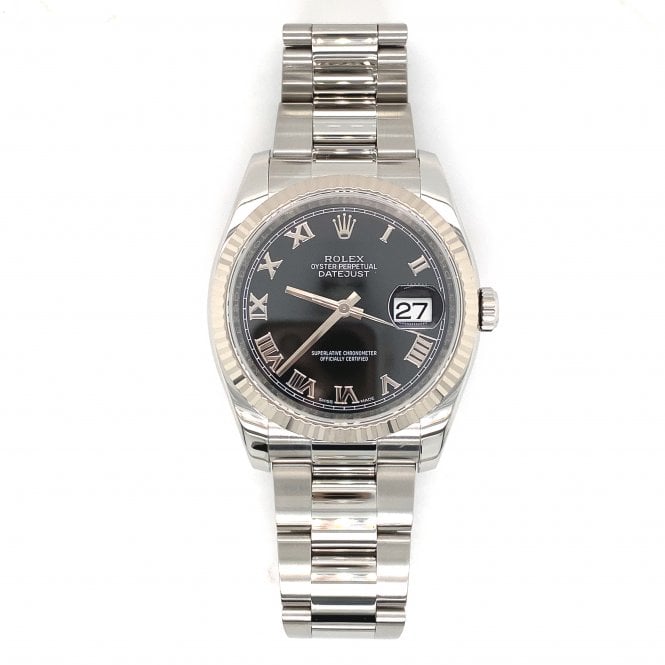 Pre-Owned Rolex Watches Rolex Datejust 36 - Black Roman Numeral Dial Watch - 116234 - 2019