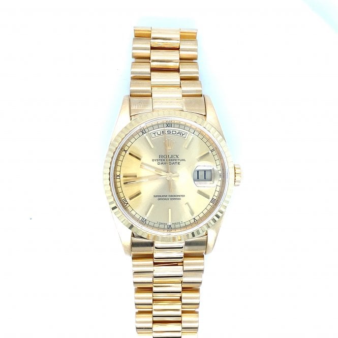 Pre-Owned Rolex Watches Rolex Day-Date 36 - 18ct Yellow Gold Champagne Dial Mens Watch - 18238 - 1997
