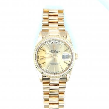Rolex Day-Date 36 - 18ct Yellow Gold Champagne Dial Mens Watch - 18238 - 1997