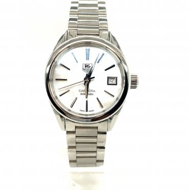 Tag Heuer Automatic Carrera Stainless Steel Pre-Owned Ladies Watch - WAR2411-3 - 2018