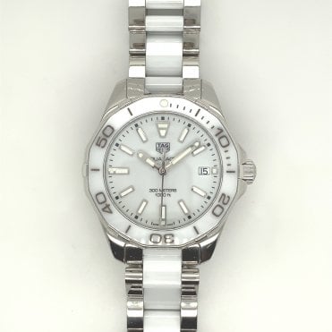 Quartz Aquaracer White Ceramic Watch - WAY131B - 2018