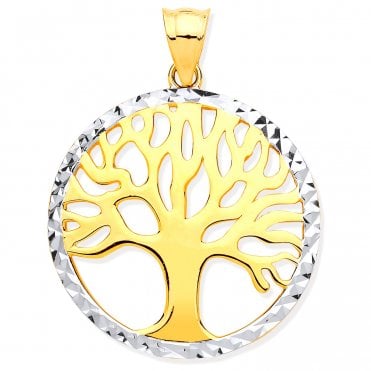 Y & W/G Tree Of Life Pendant